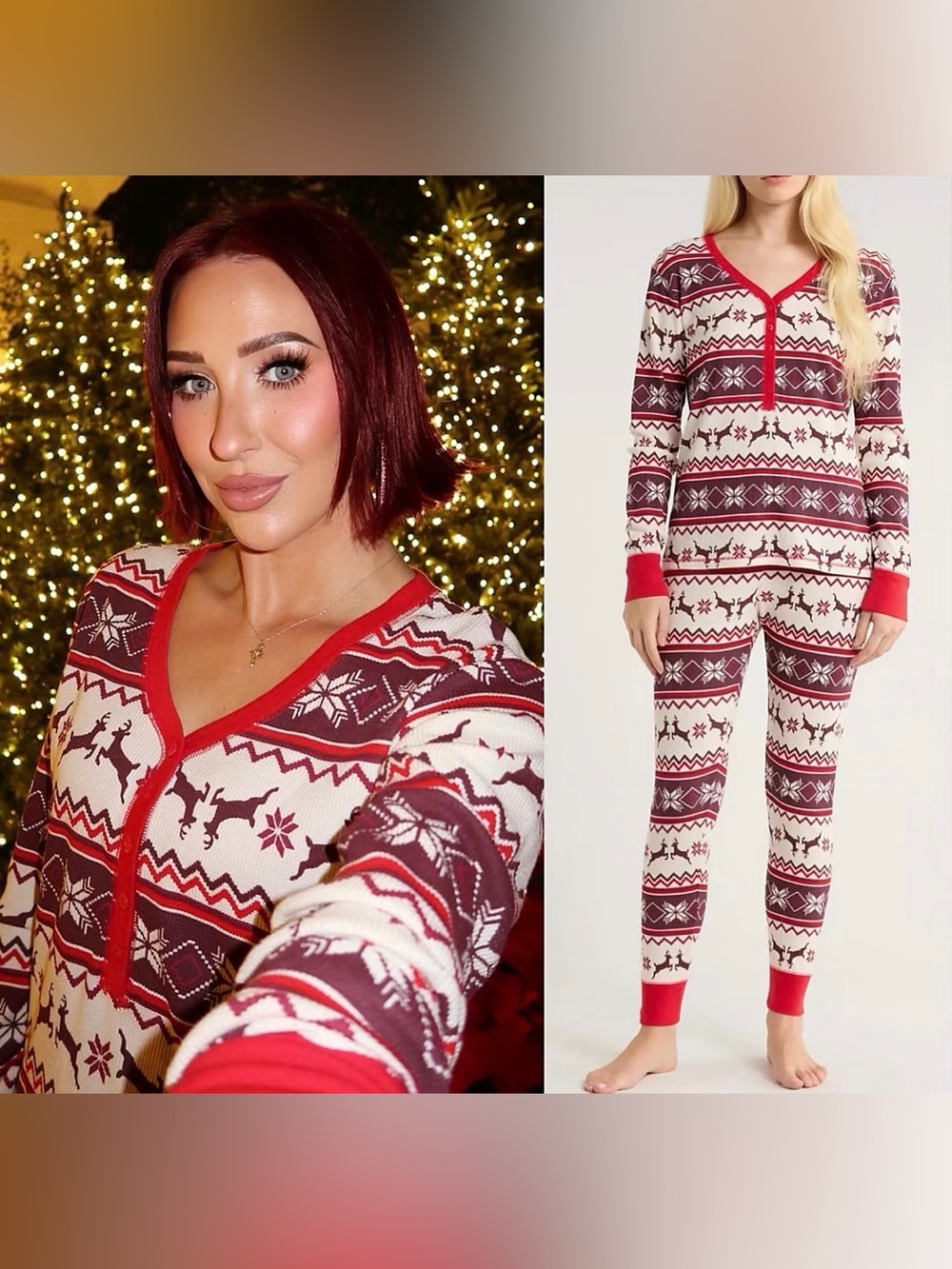 NWT Nordstrom Thermal Fair Isle Pajamas Set Size Women’s Small